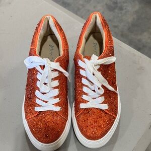 Betsy Johnson Sidny Orange rhinestoen Women's Sneakers